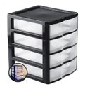Ver imagem 6 de Gaveteiro Organizador 4 Gavetas Transparentes Compacto Multiuso Mesa Escritorio Quarto Bancada