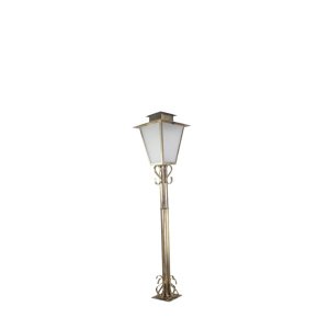 Luminária Poste Jardim Colonial Quadrado P2 Ouro Velho