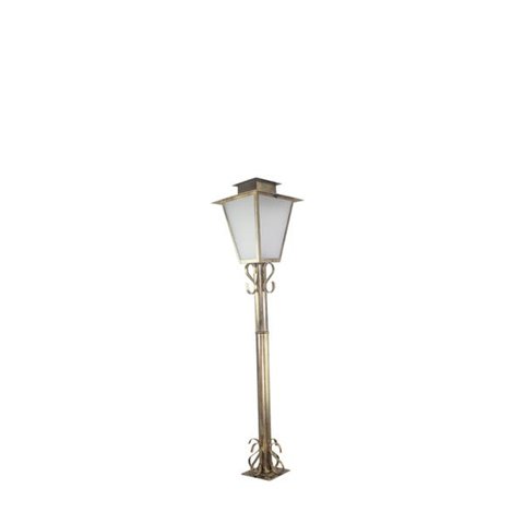 Luminária Poste Jardim Colonial Quadrado P2 Ouro Velho