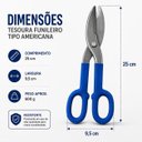 Ver imagem 7 de Tesoura Corta Chapa 10 Polegadas Profissional Funileiro Aço Tipo Alicate Americana Zinco para Calha 