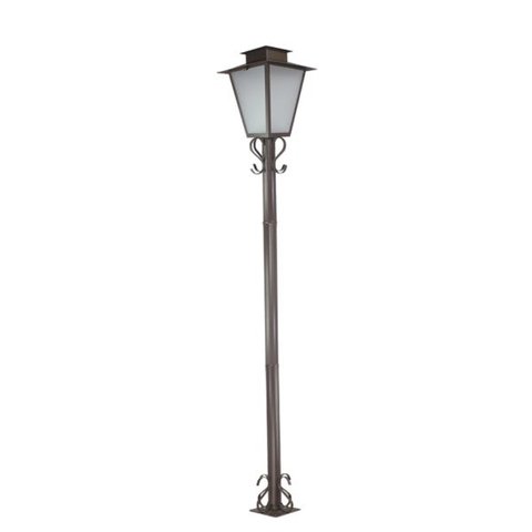 Luminária Poste Jardim Colonial Quadrado P3 Marrom