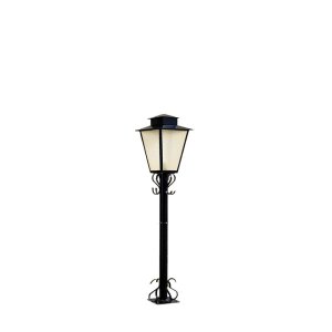 Luminária Poste Jardim Colonial Quadrado P2 Preto