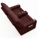 Ver mais imagens de Poltrona de Cinema Reclinável 2 Lugares Baú Usb Mallie Fh9 Veludo Vinho - Mpozenato