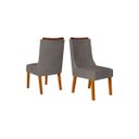 Ver imagem 4 de Conjunto Mesa de Jantar Zafira 200cm Cinza Urbano com 8 Cadeiras Jade Freijó/Veludo Lunar DJ Móveis