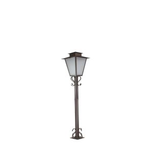 Luminária Poste Jardim Colonial Quadrado P2 Marrom