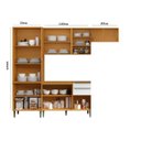 Ver imagem 2 de Cozinha Modulada Luana com Paneleiro com Portas de Vidro - Cinamomo/branco Aramóveis
