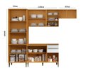 Ver imagem 2 de Cozinha Modulada Luana com Paneleiro com Portas de Vidro - Cinamomo/branco Aramóveis