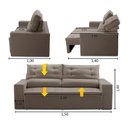 Ver imagem 2 de Sofá Retrátil e Reclinável 2 lugares com Molas 1,50m Laisa Suede Capuccino Madelina Decor