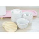 Ver imagem 4 de Kit Higiene Porcelana Bebê Poá Rosa Térmica Bandeja K114