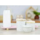 Ver imagem 2 de Kit Higiene Porcelana Bebê Poá Rosa Térmica Bandeja K114