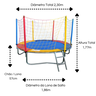 Kit Brinquedos Playground Cama Elástica Pequena Pula Pula Trampolim 2,30m + Escorregador Médio - 3