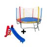 Kit Brinquedos Playground Cama Elástica Pequena Pula Pula Trampolim 2,30m + Escorregador Médio - 1