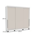 Ver imagem 4 de Guarda-roupa Casal Madrid 3 Portas 4 Gavetas Creme/branco - Politorno