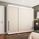 Ver imagem 1 de Guarda-roupa Casal Madrid 3 Portas 4 Gavetas Creme/branco - Politorno