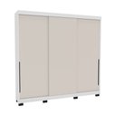 Ver imagem 2 de Guarda-roupa Casal Madrid 3 Portas 4 Gavetas Creme/branco - Politorno