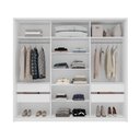 Ver imagem 3 de Guarda-roupa Casal Madrid 3 Portas 4 Gavetas Creme/branco - Politorno