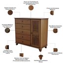 Ver imagem 5 de Cômoda Sapateira Madeira Maciça 1 Porta 5 Gavetas 120cm Aton S05 Ipê - Lyam Decor