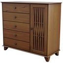 Ver imagem 2 de Cômoda Sapateira Madeira Maciça 1 Porta 5 Gavetas 120cm Aton S05 Ipê - Lyam Decor