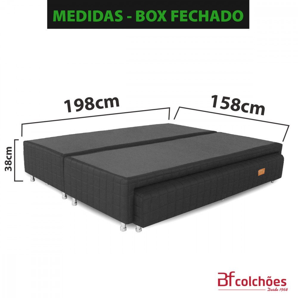 Box Queen com Duas Camas Auxiliar Bicamas de Mola Bonnel 158x198x38cm Bf Colchões - 3