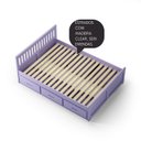 Ver imagem 4 de Cama Viúva 06 Gavetas Madeira Maciça Roxo/Lilás Tons&Madeira