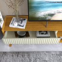 Ver imagem 5 de Rack para Tv até 84 Polegadas com Pés 100% Mdf 212,8cm Pés em Madeira Maciça Magnífico