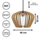 Ver imagem 6 de Luminária Teto tipo Pendente CALI MDF - Completa - Cor: Preta