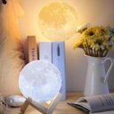 Ver imagem 5 de Luminária Lua Cheia 3D 15cm Base Madeira