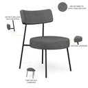 Ver imagem 4 de Poltrona Decorativa Para Sala De Estar Base Fixa Londres L02 Linho Cinza Escuro - Lyam Lyam Decor