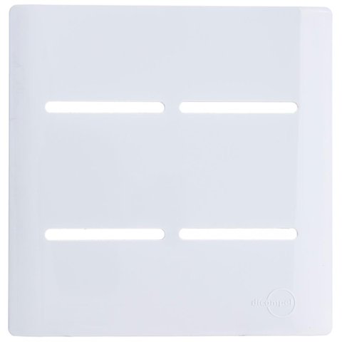 Placa 4x4 para 4 Interruptores com Suporte Branca - NOVARA