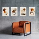 Ver imagem 2 de Kit 4 Quadros Artes Café Abstratas 45x34cm:moldura Branca