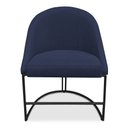 Ver imagem 3 de Cadeira Poltrona de Jantar Bela Veludo Azul Marinho Base Metálica Industrial Preto - Pallazio