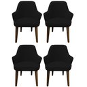 Ver imagem 1 de Kit 4 Cadeiras Decorativa Lara Suede Preto - Dominic Decor