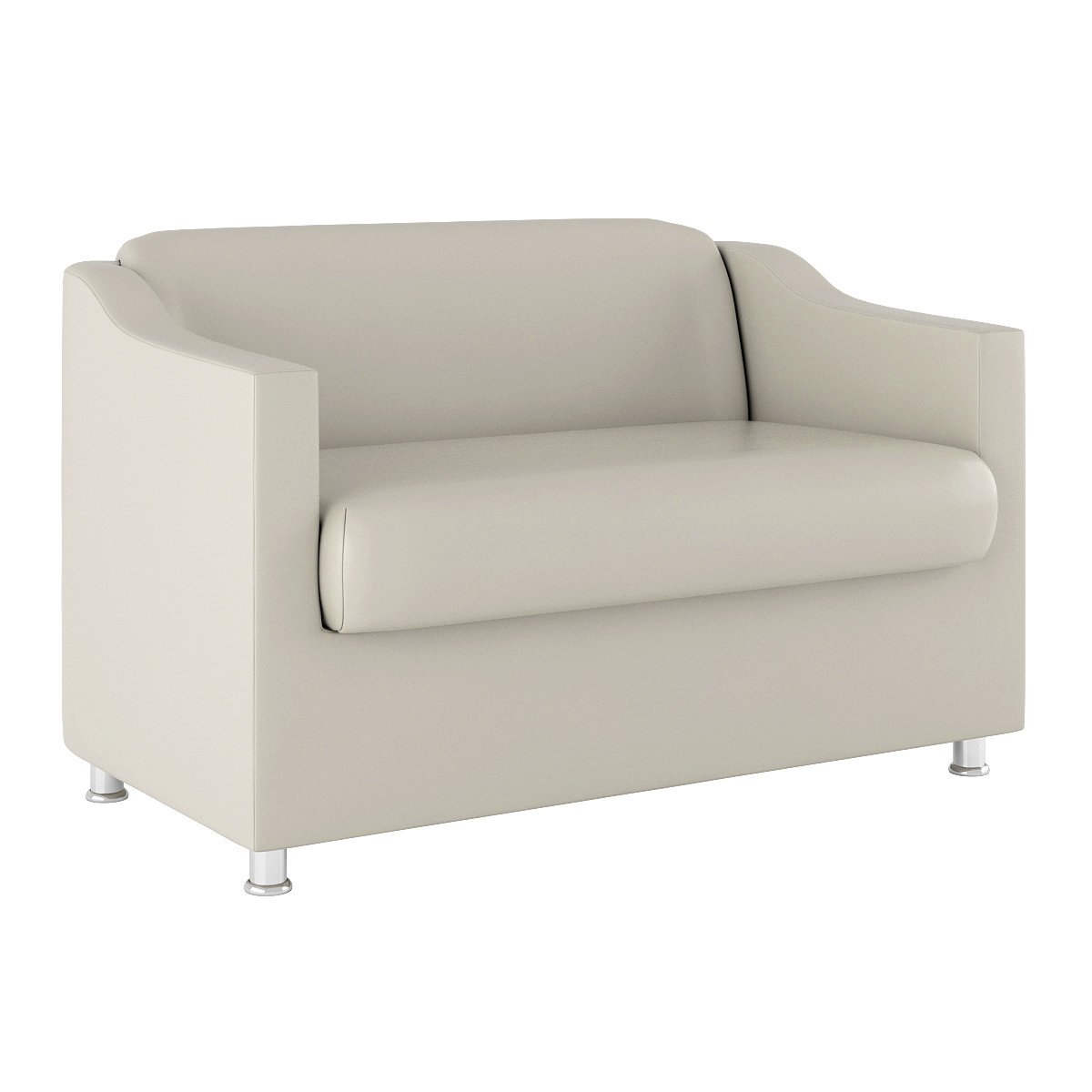 Sofá Namoradeira 2 Lugares Bege Sala Descanso V8 Decor MadeiraMadeira