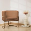 Ver imagem 3 de Kit 02 Poltronas Decorativas Betina Base Aço Ouro Fosco Bouclé Terracota - Nexta Casa