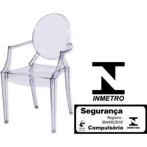 Cadeira Louis Ghost com Braco Cor Transparente -- 9525