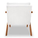 Ver imagem 5 de Poltrona Decorativa Luiza Linho Bouclê Off White Base em Madeira Castanho - Pallazio