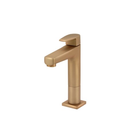 Torneira de Lavatório Color Led Dourado Fosco Média