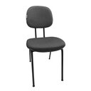 Ver imagem 1 de Cadeira de Escritório Secretaria Fixa Pé Palito Tecido JSerrano Cinza Com Preto para Recepção