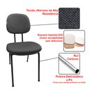 Ver imagem 3 de Cadeira de Escritório Secretaria Fixa Pé Palito Tecido JSerrano Cinza Com Preto para Recepção