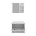 Ver imagem 3 de Kit Gabinete Suspenso com Espelho e Cuba Branco Mármore Branco Tecno Mobili