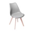 Ver imagem 3 de Conjunto Mesa Eames Eiffel Redonda Vidro 90cm + 4 Cadeiras Saarinen Wood - Cinza