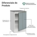 Ver imagem 4 de Balcão de Cozinha 50 Cm 1 Porta Branco/cinza Lux Madesa Branco/cinza