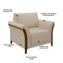 Ver mais imagens de Kit Sofá Living 3 Lugares e Poltrona 102cm Pés Madeira Roya M22 Linho Cru - Mpozenato
