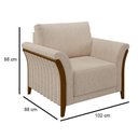 Ver imagem 6 de Kit Sofá Living 3 Lugares e Poltrona 102cm Pés Madeira Roya M22 Linho Cru - Mpozenato