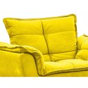 Ver imagem 2 de Poltrona Opala Suede Amarelo com Pés Palito Castanho
