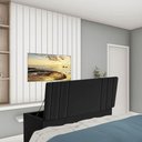 Ver imagem 1 de Calçadeira Baú Recamier Estofada Cama de Solteiro 100cm Grécia Corino Preto- Mabe Magazine