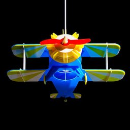 LUSTRE PENDENTE AVIÃO AZUL/AMARELO/BRANCO SEM TREM DE POUSO - 3