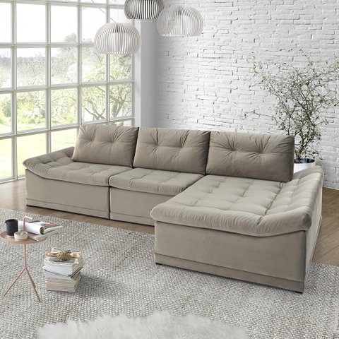 Sofá Milos 4 Lugares e Chaise 3,25m