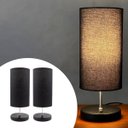 Ver imagem 1 de Kit 2 Abajur Luminaria de Mesa Redondo Interruptor Ref 84 Decoração Casa Sala Quarto Escritório