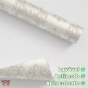 Ver imagem 4 de Papel de Parede Estampa Arabesco Adesivo Bege Antimofo 3mx58cm